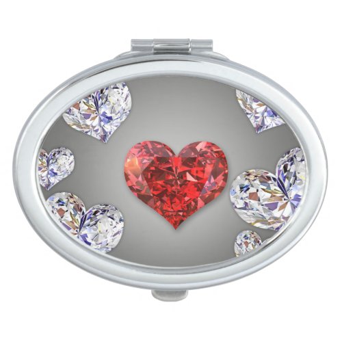 Precious Elegant Diamond Hearts Vanity Mirror