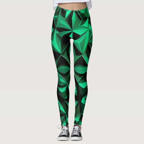 Precious emerald design leggings