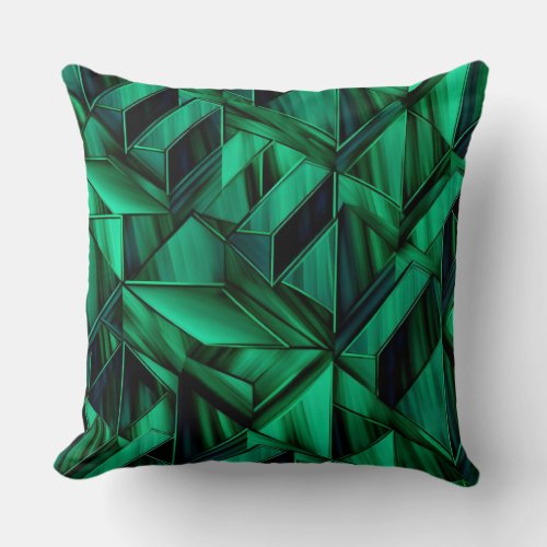 Precious emerald gemstone inspired throw pillow