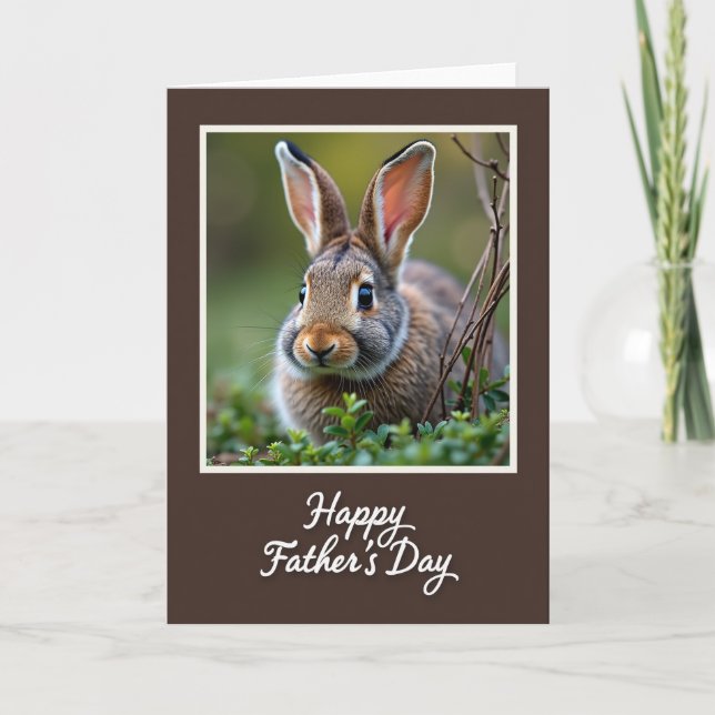 Precious Fathers Day Lagomorph Card (Front)