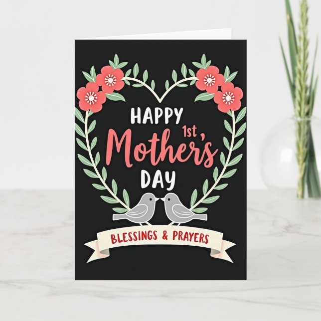 Precious First Mothers Day Floral Card (Front)