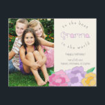 Precious Florals Happy Birthday Gramma Photo Card<br><div class="desc">Precious Florals Happy Birthday Gramma Photo Card</div>