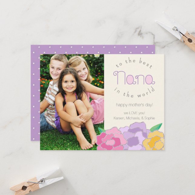 Precious Florals Happy Mother's Day Nana Card (Front/Back In Situ)