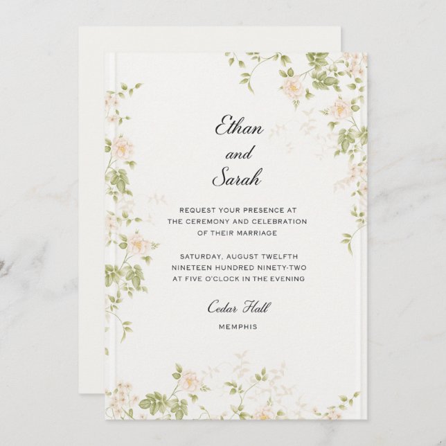 Precious Flowers   Invitation (Front/Back)