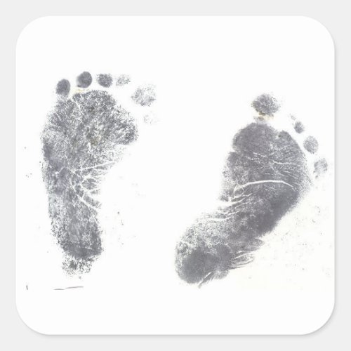 Precious Foot Prints Square Sticker