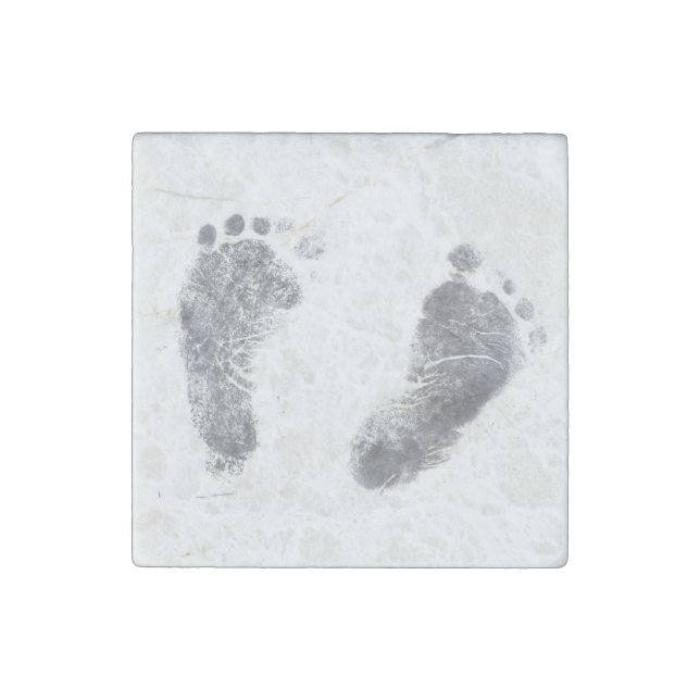 Precious Foot Prints Stone Magnet (Front)
