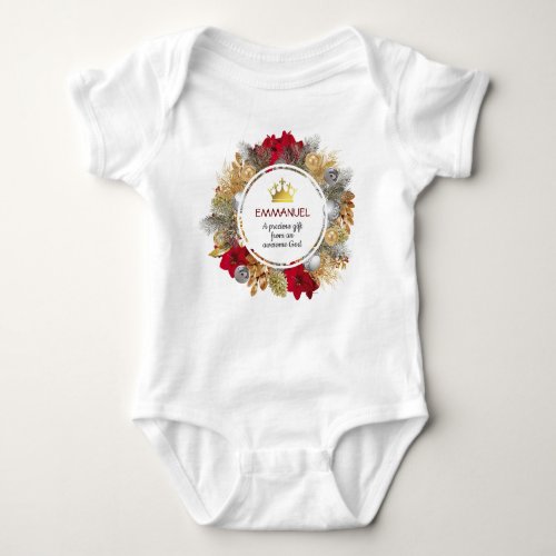 PRECIOUS GIFT AWESOME GOD  Christmas Wreath Baby Bodysuit