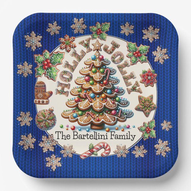Precious Gingerbread Cookies Theme  Paper Plates (Front)