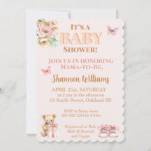 Precious Girl Teddy Bear Baby Shower