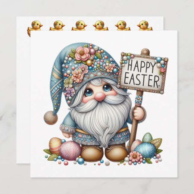 Precious Gnome Easter Theme Invitation (Front/Back)