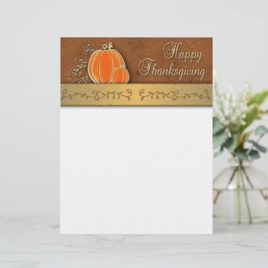 Precious Gold Thanksgiving Pumpkin Leaves (Standing Front)