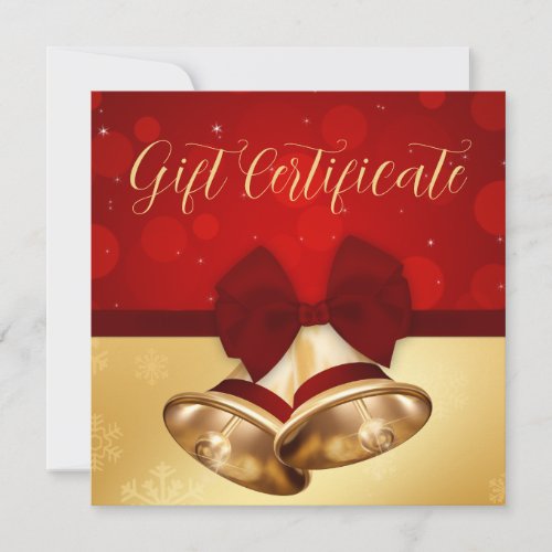 Precious Golden Christmas Bells Gift Certificate