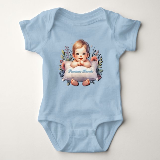 Precious Hands Baby Boy Baby Bodysuit (Front)