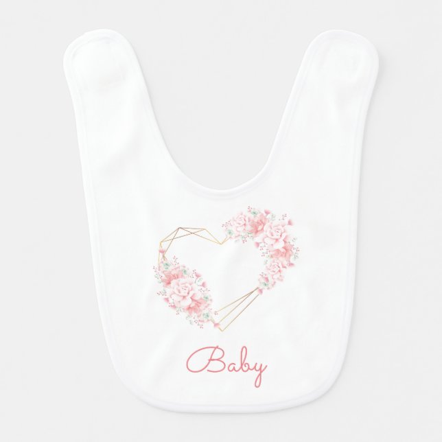 Precious Hearts Baby Bib (Front)