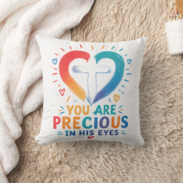 Precious in His eyes Throw Pillow (Blanket)