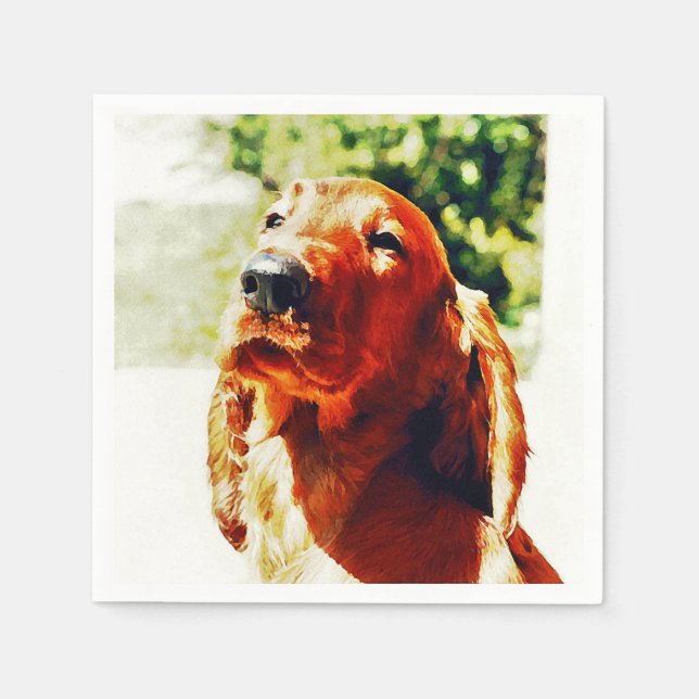 Precious Irish Setter Puppy Paper Napkins (Front)