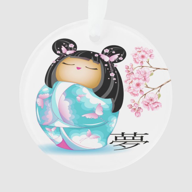 Precious Japanese Kokeshi Doll Ornament (Front)