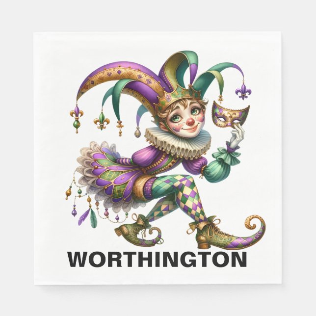 Precious Jester Masquerade Theme  Napkins (Front)