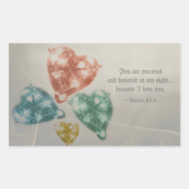 Precious Jewels Scripture Rectangular Sticker (Front)