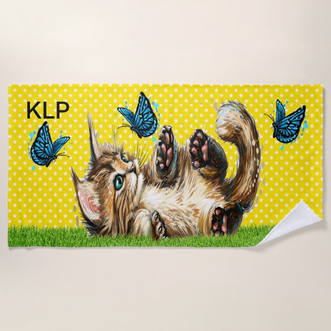 Precious Kitten Beach Towel (Front)