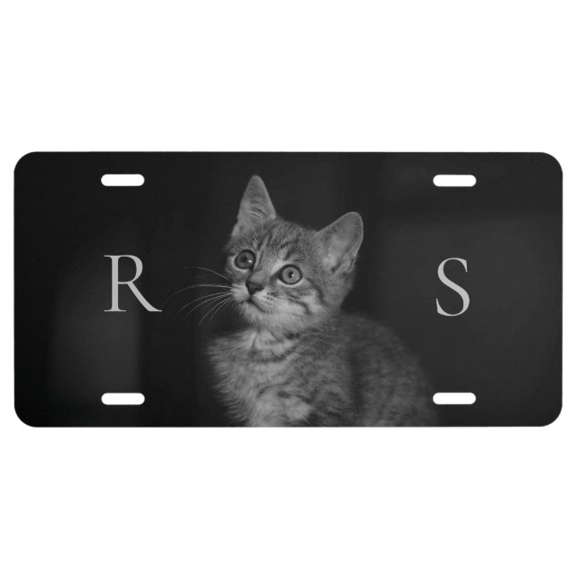 Precious Kitten Monogram License Plate (Front)