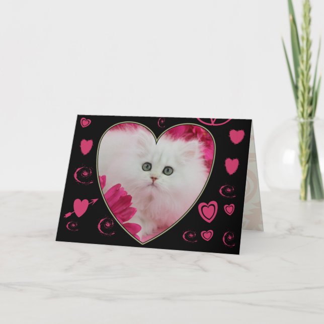 Precious Kittens Cats Valentines Day Holiday Card (Front)