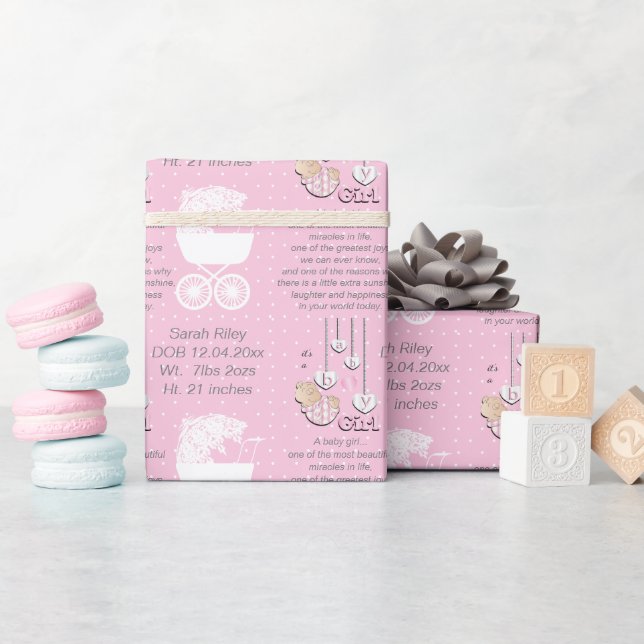 Precious Little Baby Girl Wrapping Paper (Baby Shower)