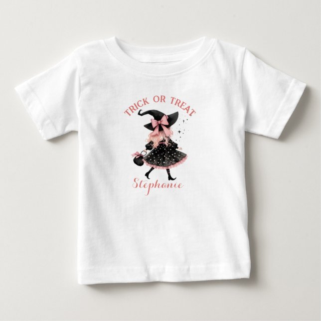Precious Little Halloween Witch - Trick or Treat Baby T-Shirt (Front)