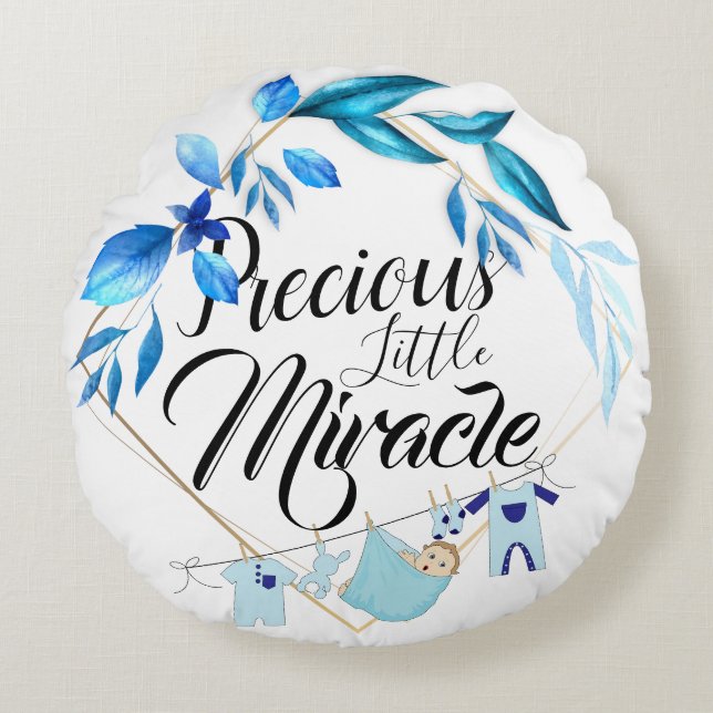 Precious Little Miracle Round Pillow (Front)