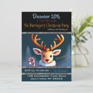 Precious Little Reindeer Holiday Party Invitation