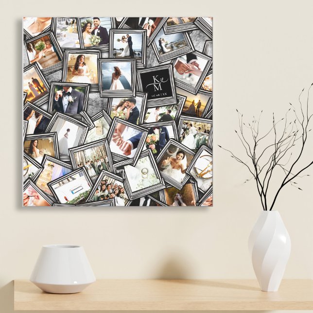 Precious Memories 30 Photo Collage Black ID1065 Canvas Photo Tile (Creator Uploaded)