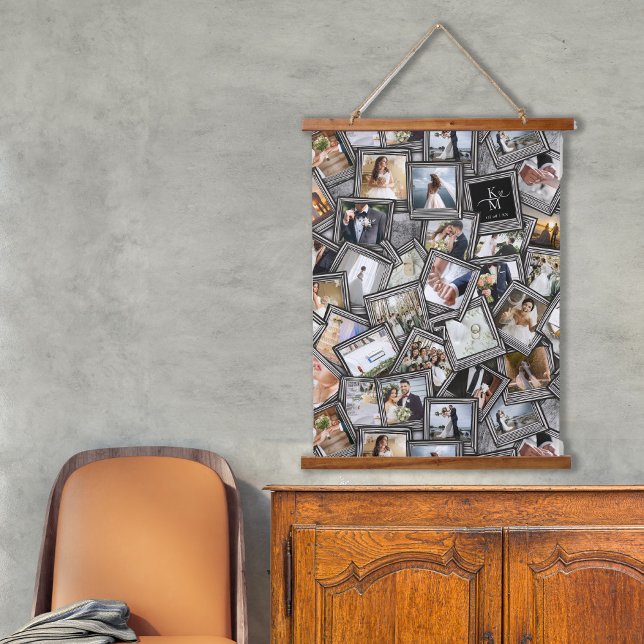 Precious Memories 30 Photo Collage Black ID1065 Hanging Tapestry (Creator Uploaded)