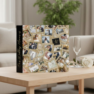 Precious Memories 30 Photo Collage Gold ID1065 3 Ring Binder