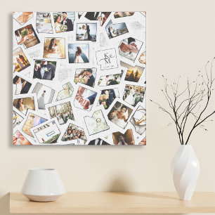 Precious Memories 30 Photo Collage White ID1065 Canvas Photo Tile