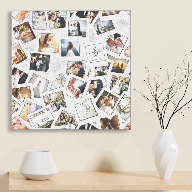 Precious Memories 30 Photo Collage White ID1065 Canvas Photo Tile (Creator Uploaded)
