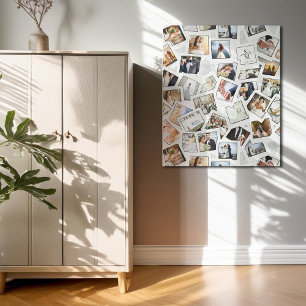 Precious Memories 30 Photo Collage White ID1065 Metal Print