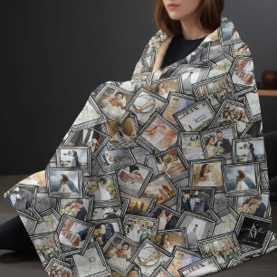 Precious Memories 31 Photo Collage Black ID1065 Fleece Blanket