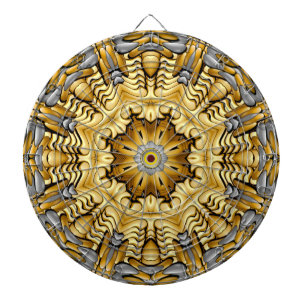 Precious Metal Gold Silver Vintage Kaleidoscope Dart Board