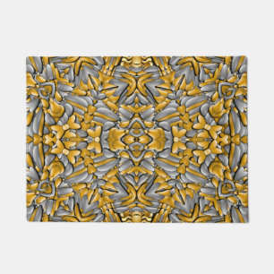Precious Metal Gold  Silver Vintage Kaleidoscope Doormat