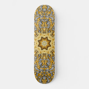 Precious Metal Gold Silver Vintage Kaleidoscope Skateboard Deck