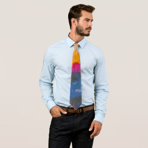 Precious Mineral Gemstone Rainbow Space Nebula   Neck Tie