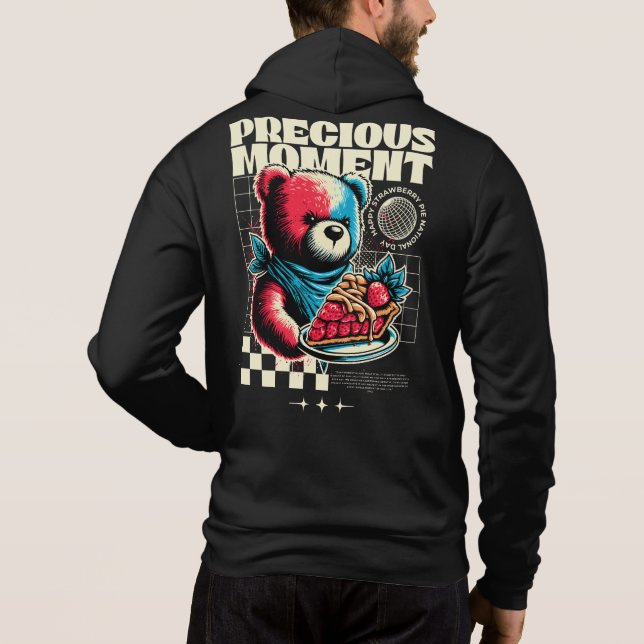 Precious Moment Bear Strawberry Pie Hoodie (Back)