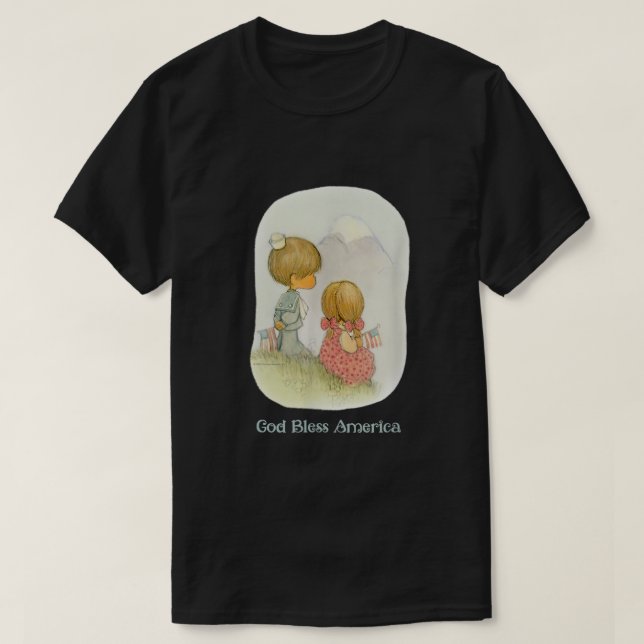 Precious Moments God Bless America  T-Shirt (Design Front)