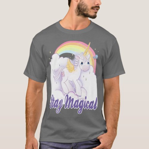 Precious Moments Stay Magical Unicorn Rainbow Post T_Shirt