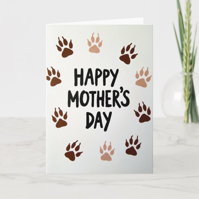 Precious Mothers Day Paws Art Card (Front)