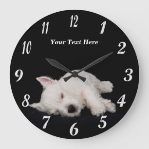 Precious Napping Westie Puppy Round Wall Clock