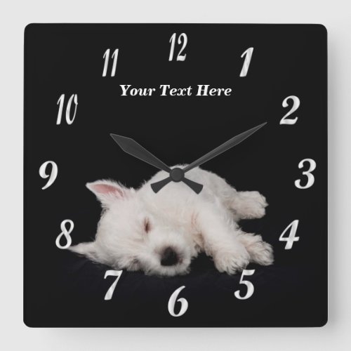 Precious Napping Westie Puppy Wall Clock