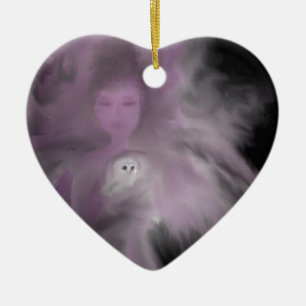 Precious Owl Angel Ceramic Ornament