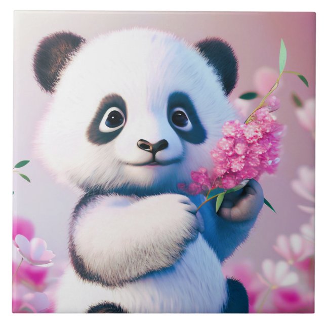 Precious Panda  Ceramic Tile (Front)