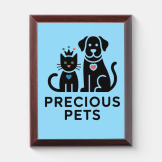 Precious Pets Cute Cat & Dog Kids Wall Art Award Plaque